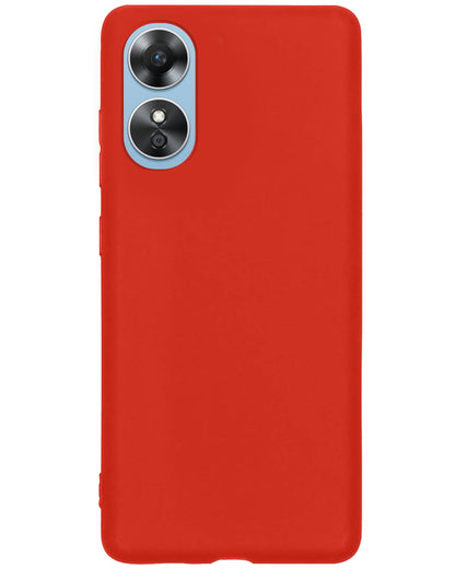 Forterra OPPO A17 Hoesje Siliconen Backcover Lichtgewicht - Rood
