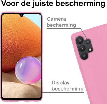 Forterra Samsung A32 5G Hoesje Siliconen Backcover Lichtgewicht - Lichtroze