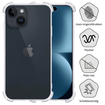 Forterra iPhone 15 Plus Hoesje Shockproof Backcover Siliconen - Transparant