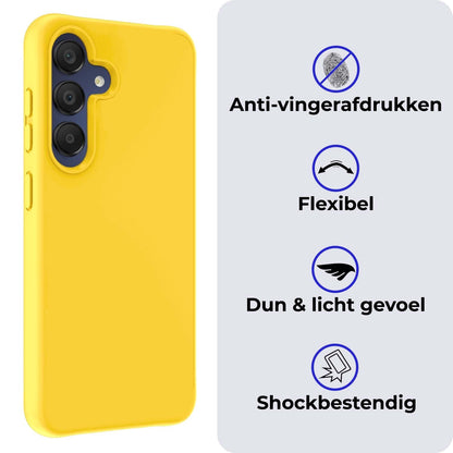 Forterra Samsung A15 Hoesje Siliconen Backcover Lichtgewicht - Geel