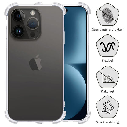 Forterra iPhone 15 Pro Hoesje Shockproof Backcover Siliconen - Transparant