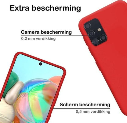 Forterra Samsung A71 Hoesje Siliconen Backcover Lichtgewicht - Rood