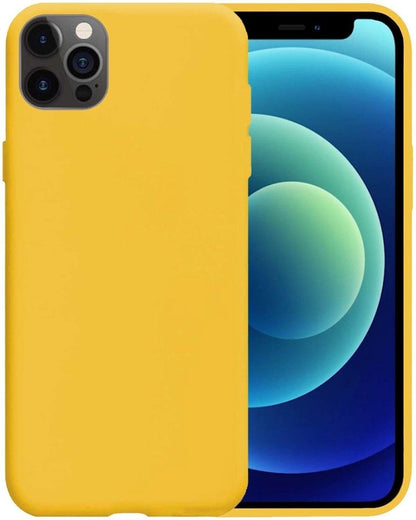 Forterra iPhone 12 Pro Max Hoesje Siliconen Backcover Lichtgewicht - Geel
