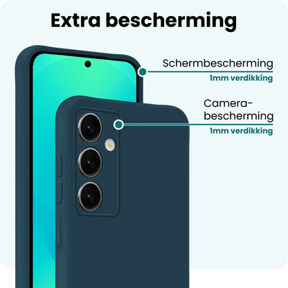 Forterra Samsung S25 Hoesje Siliconen Backcover Lichtgewicht - Donkerblauw