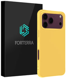 Forterra iPhone 18 Pro Max Hoesje Siliconen Backcover Lichtgewicht - Geel