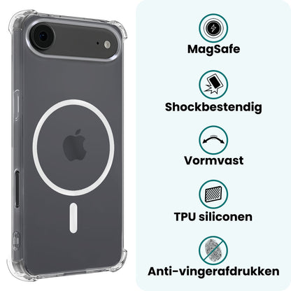 Forterra iPhone Air Hoesje Geschikt voor Magsafe Backcover Shockproof - Transparant