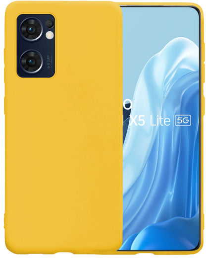 Forterra OPPO Find X5 Lite Hoesje Siliconen Backcover Lichtgewicht - Geel