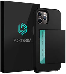Forterra iPhone 11 Pro Max Hoesje Kaarthouder Hard Case Shockproof - Zwart