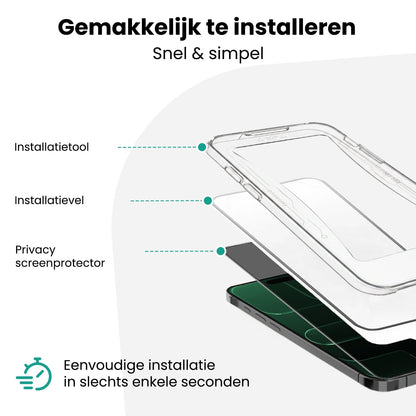 Forterra Privacy Screenprotector Geschikt voor Apple iPhone Air - Met Installatie Kit - Privacy - Beschermglas - Flexibel Glas - Tempered Glass - Screen Protector