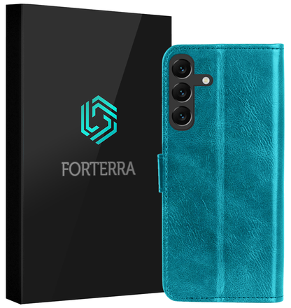 Forterra Samsung A16 Hoesje Bookcase Cover met Kaarthouder - Turquoise