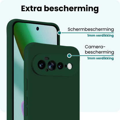 Forterra Google Pixel 11 Pro XL Hoesje Siliconen Backcover Lichtgewicht - Donkergroen