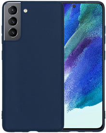Forterra Samsung S21 FE Hoesje Siliconen Backcover Lichtgewicht - Donkerblauw