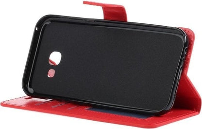Forterra Samsung Galaxy A5 2017 Hoesje Bookcase Cover met Kaarthouder - Rood