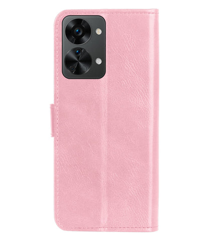 Forterra OnePlus Nord 2T Hoesje Bookcase Cover met Kaarthouder - Lichtroze