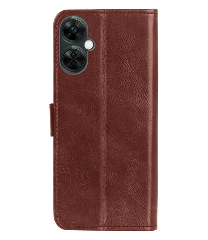 Forterra OnePlus Nord CE 3 Lite Hoesje Bookcase Cover met Kaarthouder - Bruin