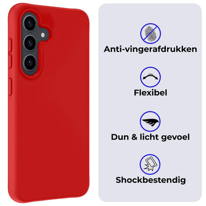 Forterra Samsung S23 FE Hoesje Siliconen Backcover Lichtgewicht - Rood
