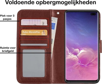 Forterra Samsung S10 Hoesje Bookcase Cover met Kaarthouder - Bruin