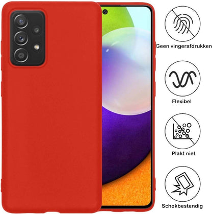 Forterra Samsung A52 Hoesje Siliconen Backcover Lichtgewicht - Rood
