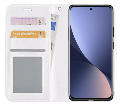 Forterra Xiaomi 12X Hoesje Bookcase Cover met Kaarthouder - Wit