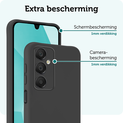Forterra Samsung A16 Hoesje Siliconen Backcover Lichtgewicht - Zwart