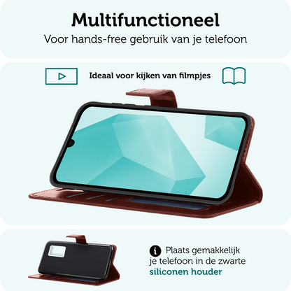 Forterra Samsung A16 Hoesje Bookcase Cover met Kaarthouder - Bruin
