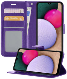 Forterra Samsung A03s Hoesje Bookcase Cover met Kaarthouder - Paars