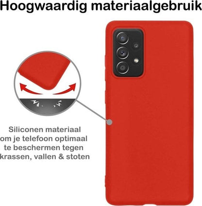 Forterra Samsung A52s Hoesje Siliconen Backcover Lichtgewicht - Rood