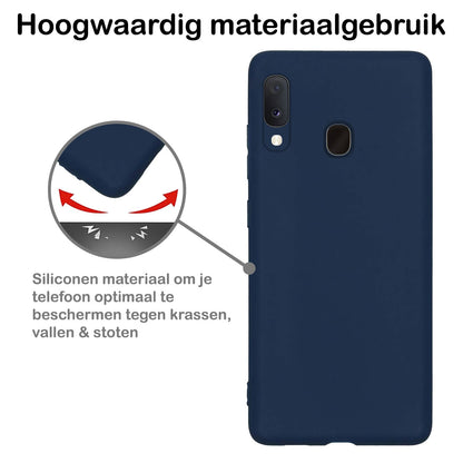 Forterra Samsung A20e Hoesje Siliconen Backcover Lichtgewicht - Donkerblauw