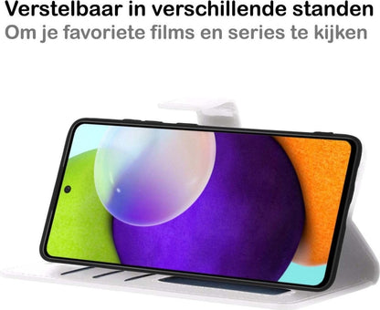 Forterra Samsung A52 5G Hoesje Bookcase Cover met Kaarthouder - Wit