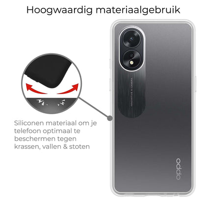 Forterra OPPO A18 Hoesje Siliconen Backcover Lichtgewicht - Transparant