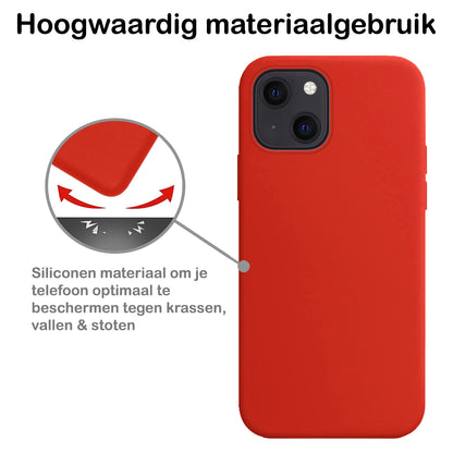 Forterra iPhone 14 Plus Hoesje Siliconen Backcover Lichtgewicht - Rood