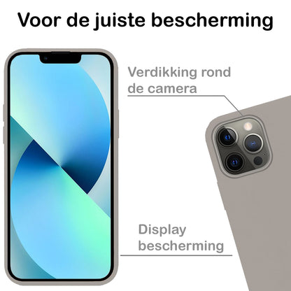 Forterra iPhone 13 Pro Max Hoesje Siliconen Backcover Lichtgewicht - Grijs