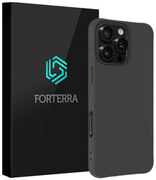 Forterra iPhone 16 Pro Max Hoesje Siliconen Backcover Lichtgewicht - Zwart