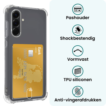 Forterra Samsung A36 Hoesje Kaarthouder Backcover Shockproof - Transparant