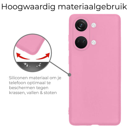 Forterra OnePlus Nord 3 Hoesje Siliconen Backcover Lichtgewicht - Lichtroze
