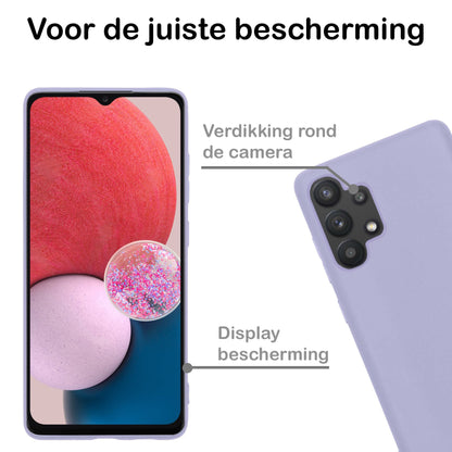 Forterra Samsung A13 4G Hoesje Siliconen Backcover Lichtgewicht - Lila