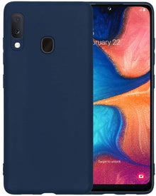 Forterra Samsung A20e Hoesje Siliconen Backcover Lichtgewicht - Donkerblauw