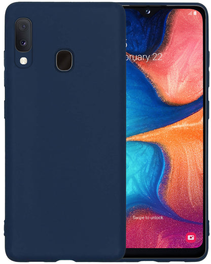 Forterra Samsung A20e Hoesje Siliconen Backcover Lichtgewicht - Donkerblauw