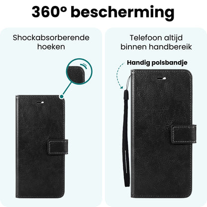 Forterra Samsung S25 Hoesje Bookcase Cover met Kaarthouder - Zwart