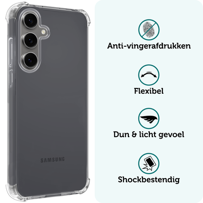 Forterra Samsung S24 FE Hoesje Shockproof Backcover Siliconen - Transparant