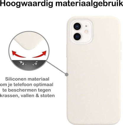 Forterra iPhone 12 Mini Hoesje Siliconen Backcover Lichtgewicht - Wit