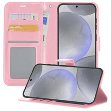 Forterra Samsung S24 Hoesje Bookcase Cover met Kaarthouder - Lichtroze