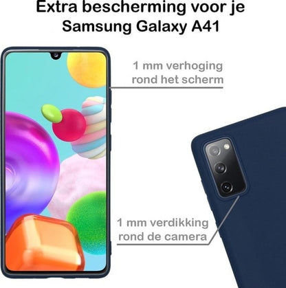Forterra Samsung A41 Hoesje Siliconen Backcover Lichtgewicht - Donkerblauw