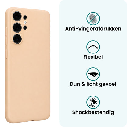 Forterra Samsung S26 Ultra Hoesje Siliconen Backcover Lichtgewicht - Zand