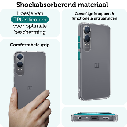 Forterra OnePlus Nord CE 4 Lite Hoesje Siliconen Backcover Lichtgewicht - Transparant