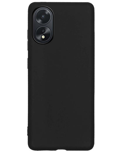 Forterra OPPO A18 Hoesje Siliconen Backcover Lichtgewicht - Zwart