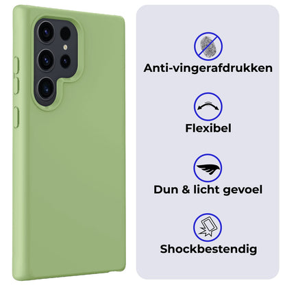 Forterra Samsung S24 Ultra Hoesje Siliconen Backcover Lichtgewicht - Groen