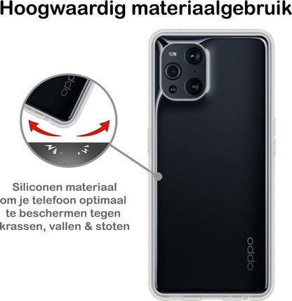 Forterra OPPO Find X3 Pro Hoesje Siliconen Backcover Lichtgewicht - Transparant