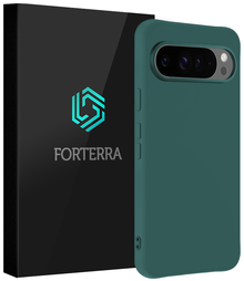 Forterra Google Pixel 9 Pro XL Hoesje Siliconen Backcover Lichtgewicht - Donkergroen