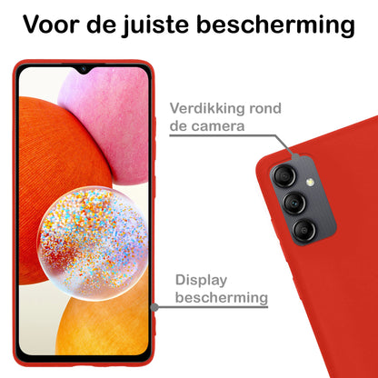 Forterra Samsung A14 Hoesje Siliconen Backcover Lichtgewicht - Rood